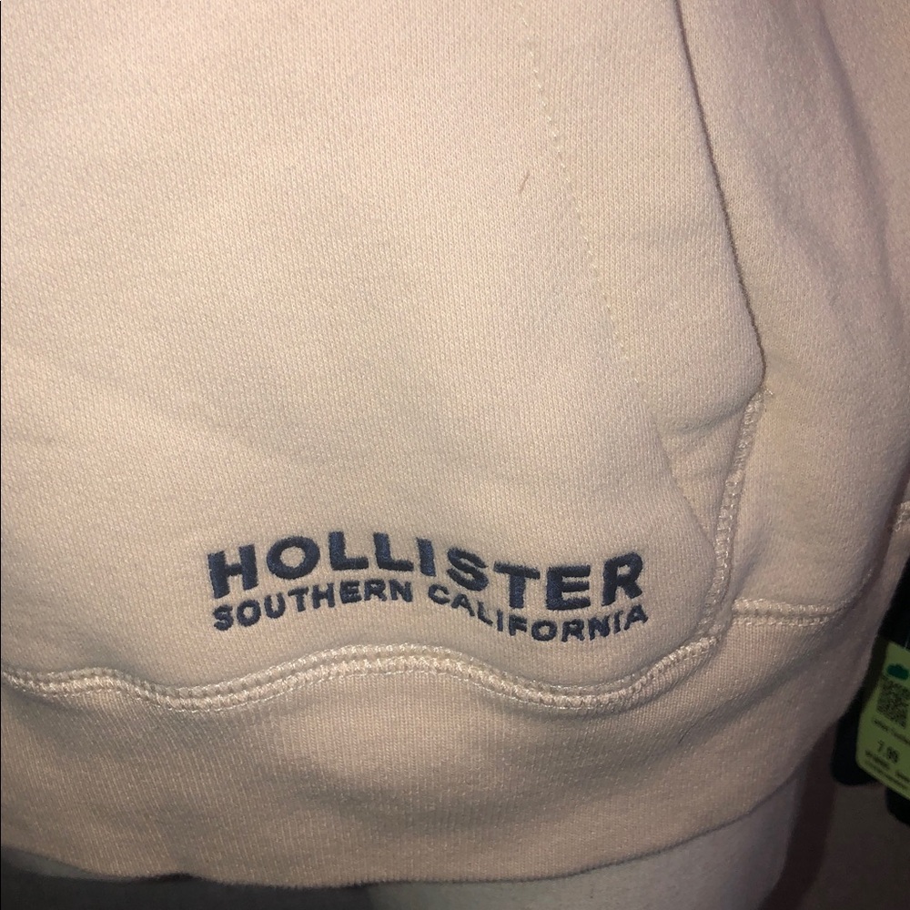 Hollister Color Block Hoodie in Navy Blue and Cream - Picture 3 of 10